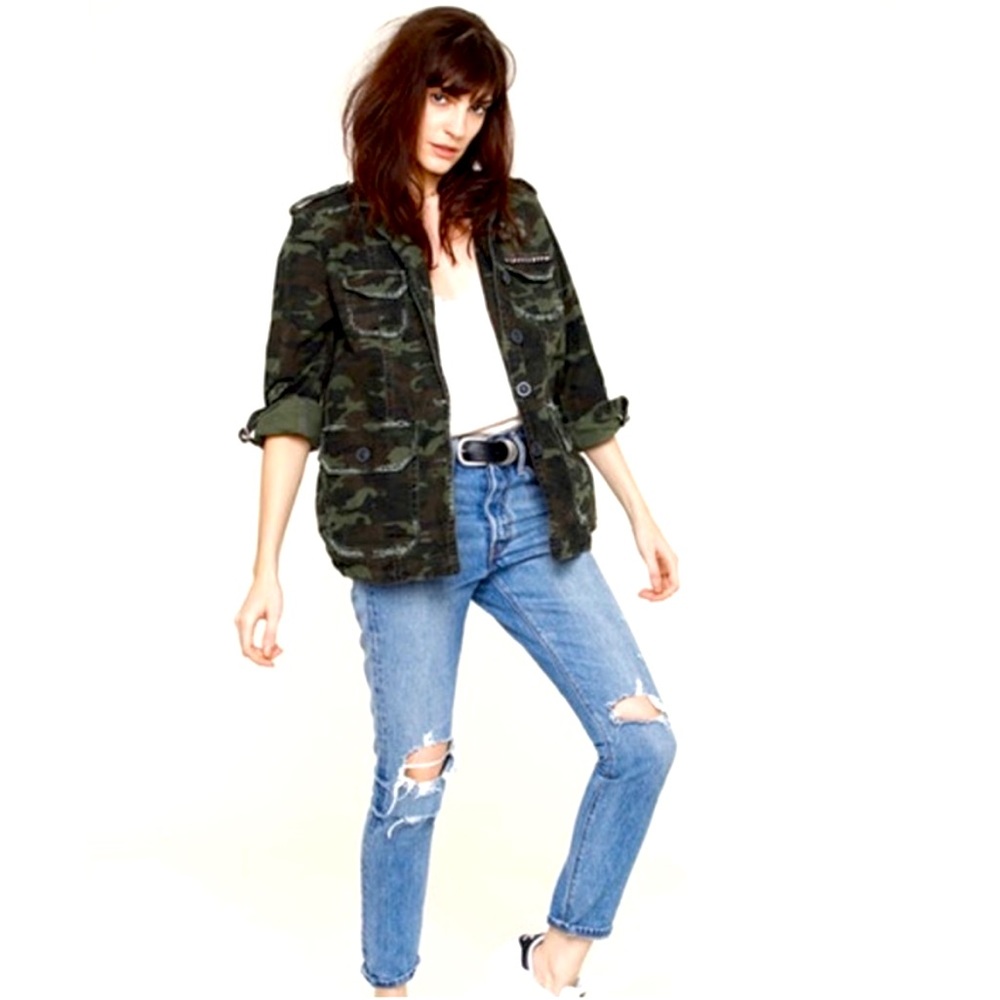 Heartloom Emma Camo studded jacket women’s size XS